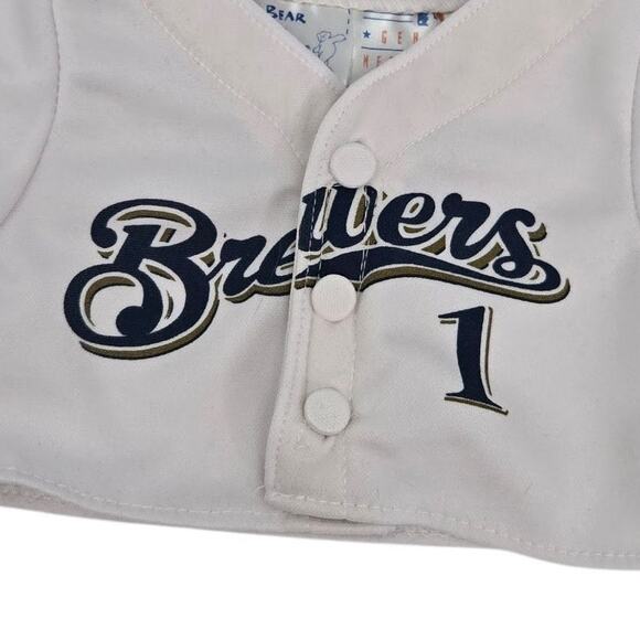 Build a Bear Workshop Milwaukee Brewers Baseball Jersey MLB Bear Clothing - Picture 2 of 6